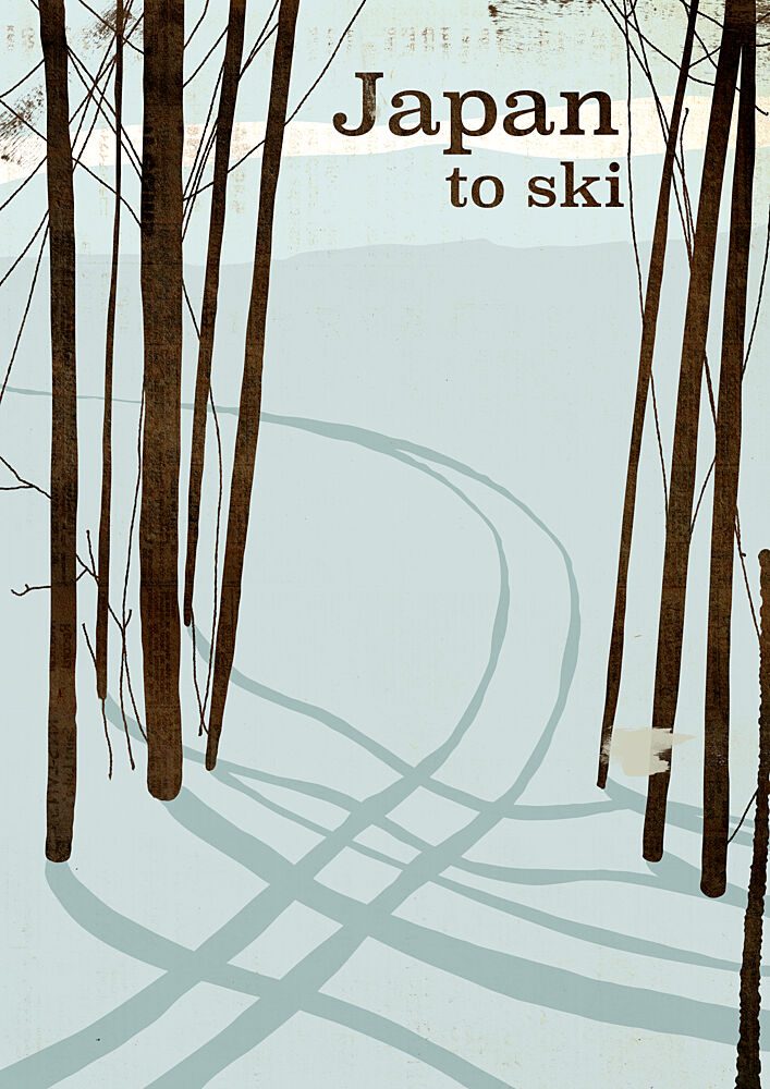 Japan Winter Ski Tracks art print by Nicholas for $57.95 CAD