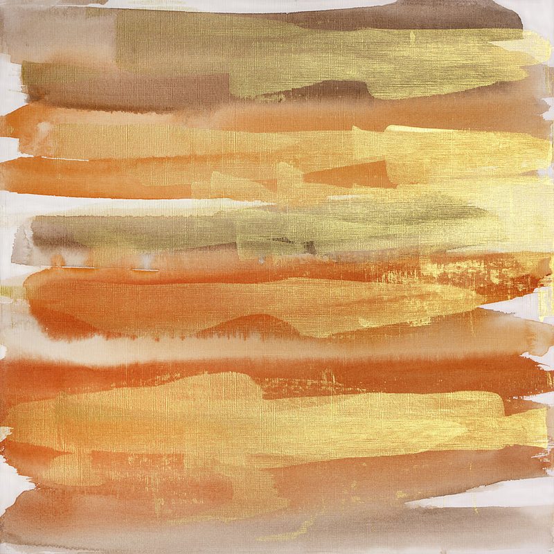 Golden Abstract Strokes art print by Teodora Teo Guererra for $57.95 CAD