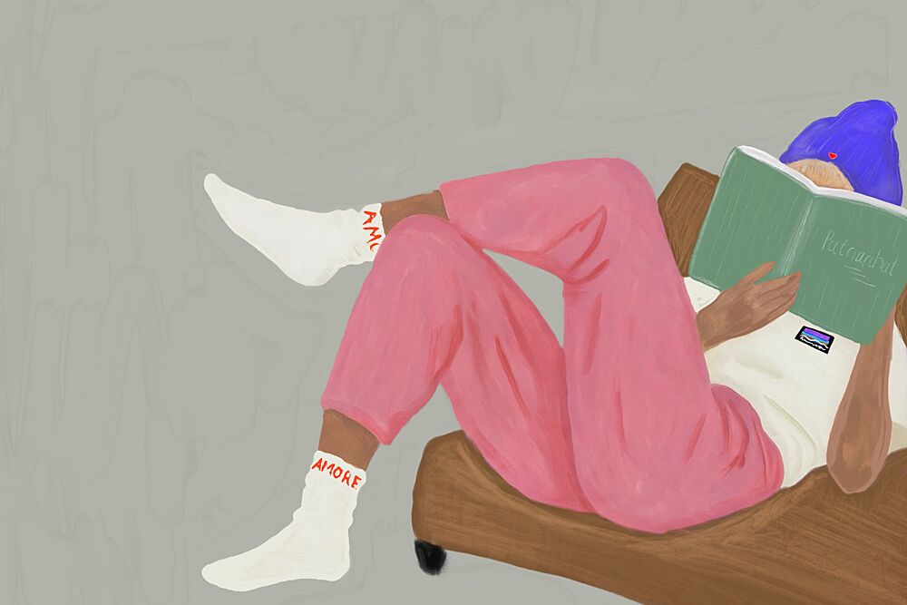 Cozy Reading Moment art print by Ute Arnold for $57.95 CAD