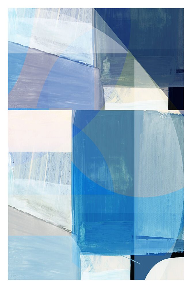 Abstract Blue Geometry art print by Cartissi for $57.95 CAD