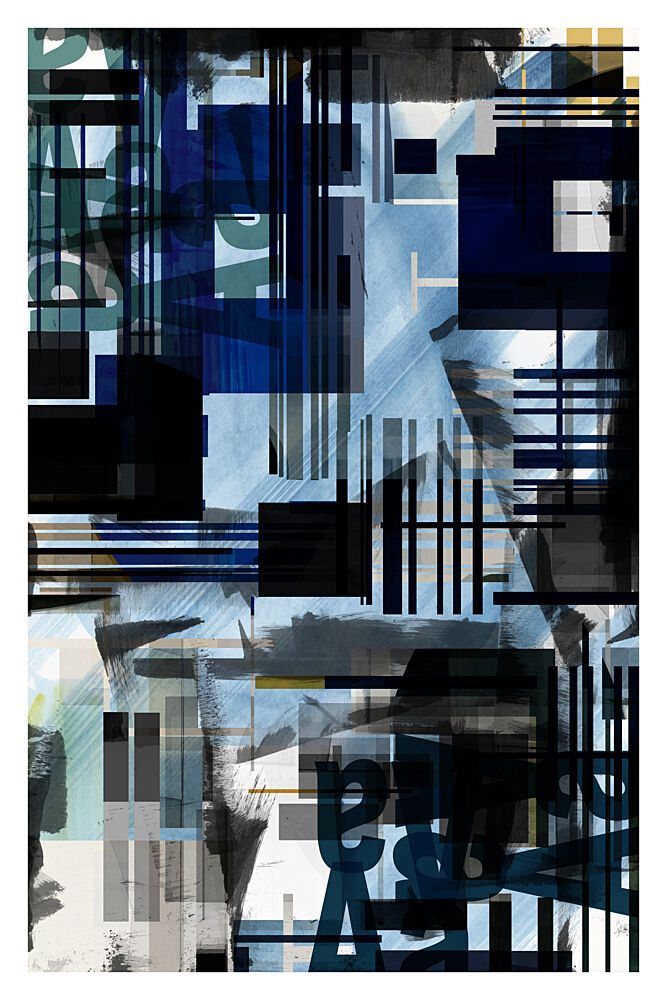 Layered Geometric Blue art print by Cartissi for $57.95 CAD