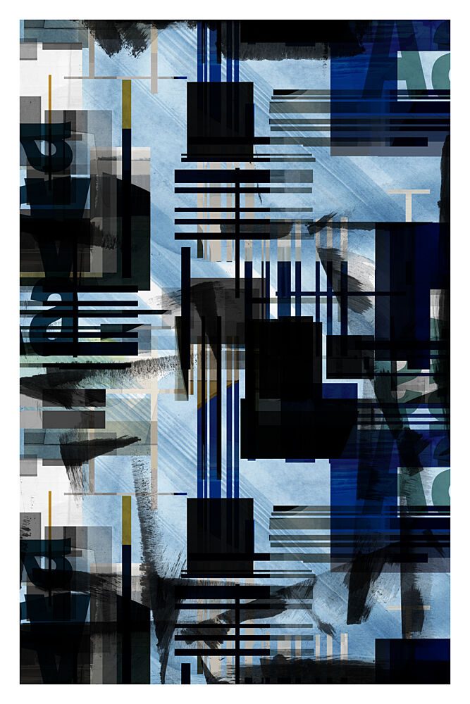 Dynamic Blue Geometry art print by Cartissi for $57.95 CAD