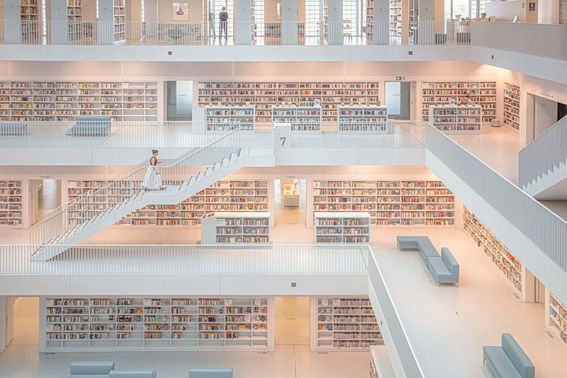 Grand White Library art print by Bruno Flour for $57.95 CAD