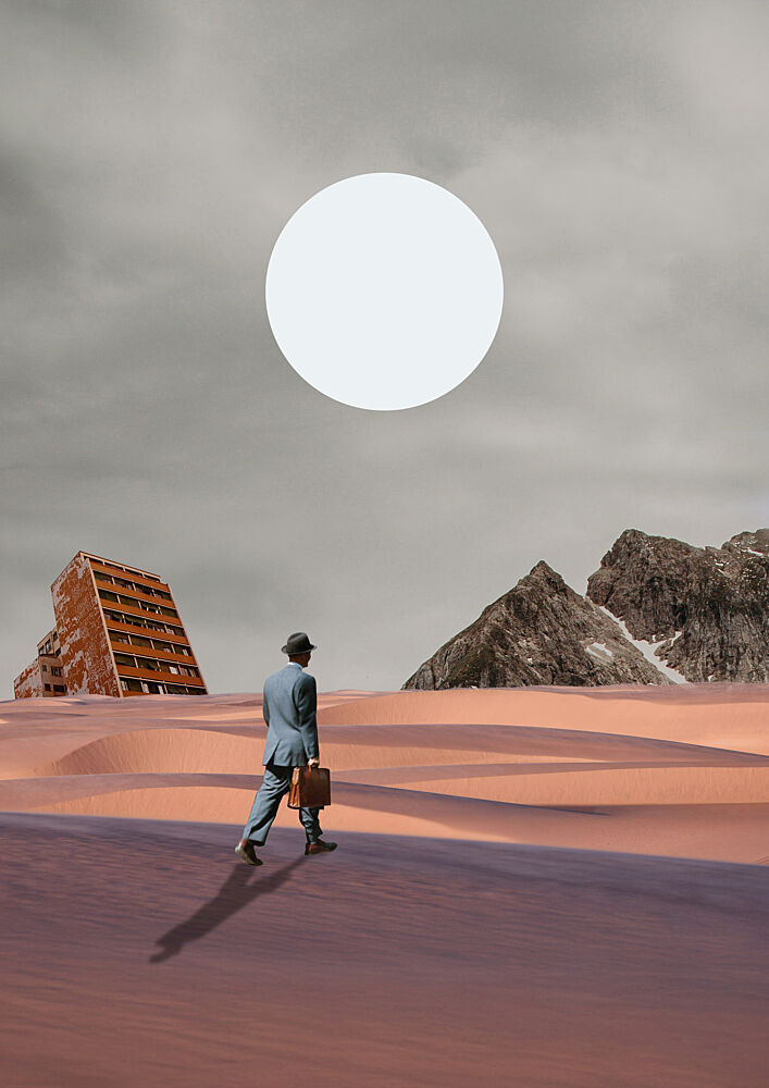 Man under White Moon art print by Daniel Donocik for $57.95 CAD