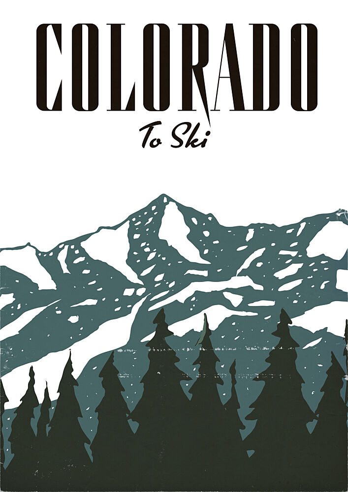 Colorado Winter Ski Scene art print by Nicholas for $57.95 CAD