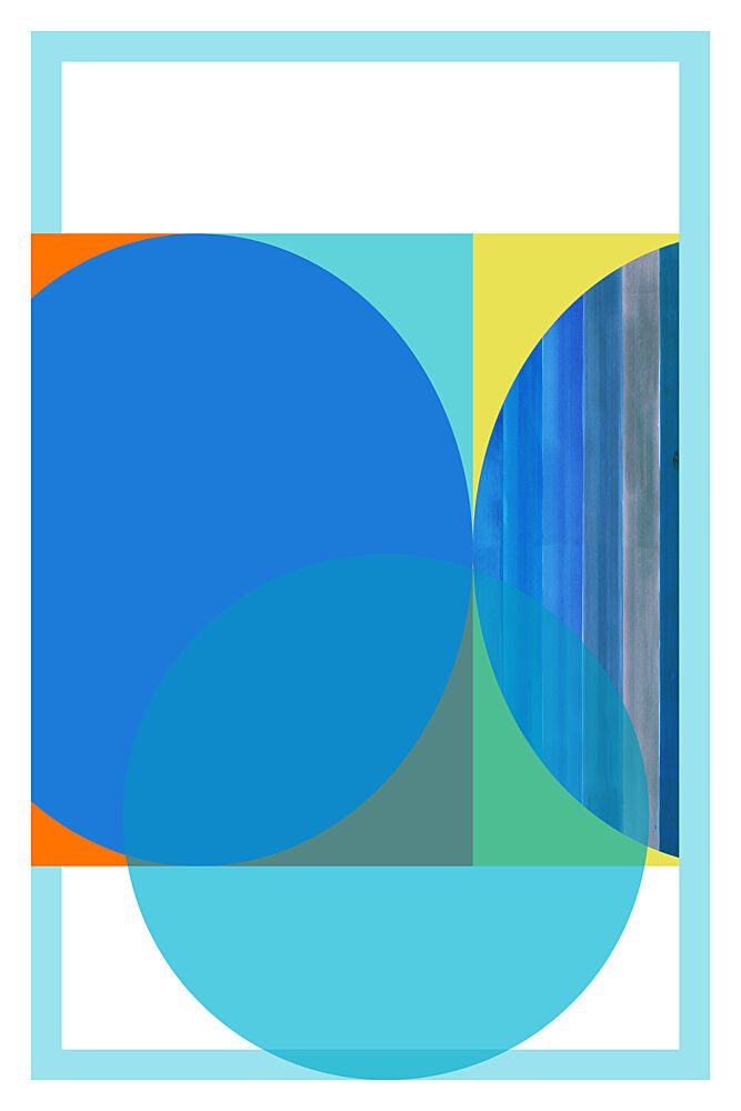 Geometric Blue Serenity art print by Cartissi for $57.95 CAD
