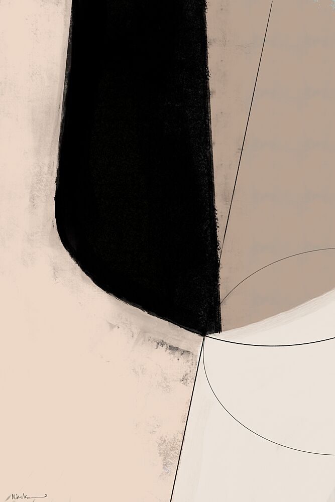 Black Beige Abstract Shapes art print by Nilesh Kulkarni for $57.95 CAD