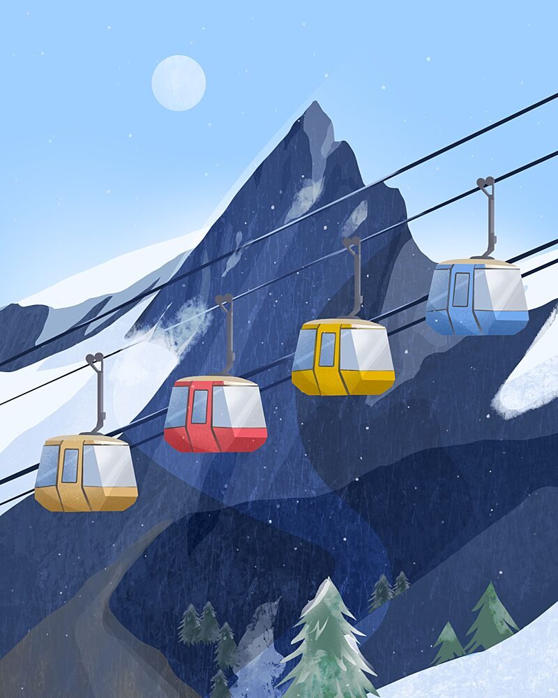 Ski Lift art print by Petra Lizde for $57.95 CAD