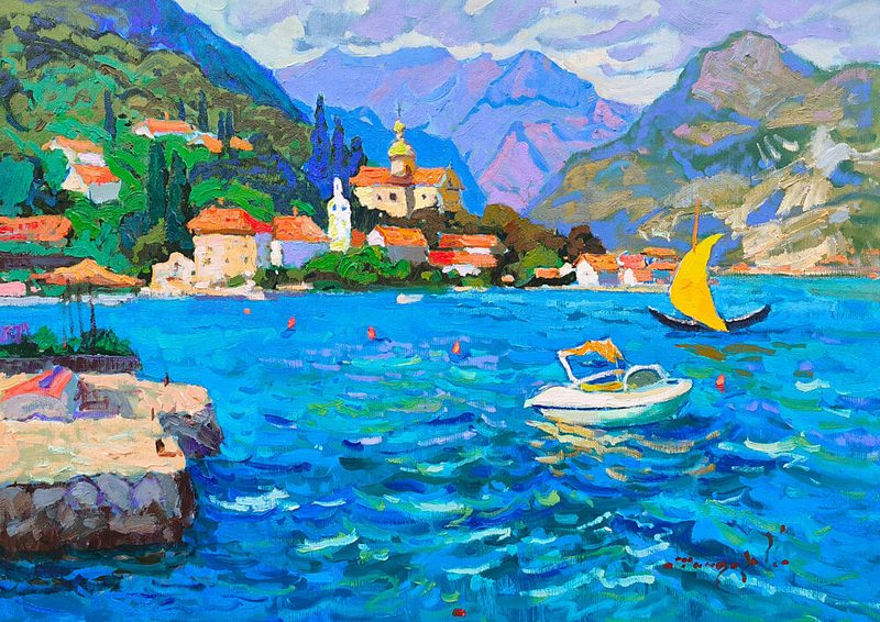 Vibrant Coastal Bay art print by Alexander Shandor for $57.95 CAD