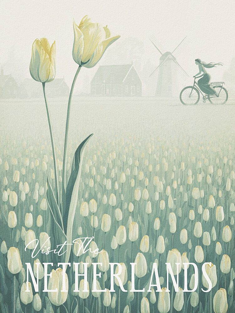 Misty Dutch Tulip Field art print by Andreas Magnusson for $57.95 CAD