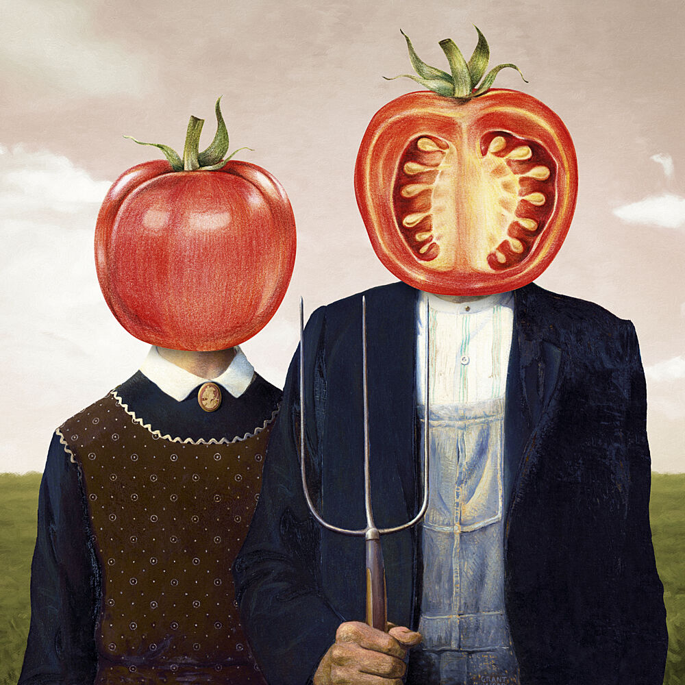 Tomato Farm Couple art print by Marja van den Hurk for $57.95 CAD