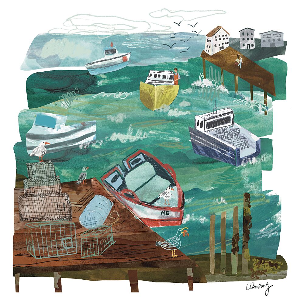 Rustic Fishing Village art print by Claire Hanley for $57.95 CAD