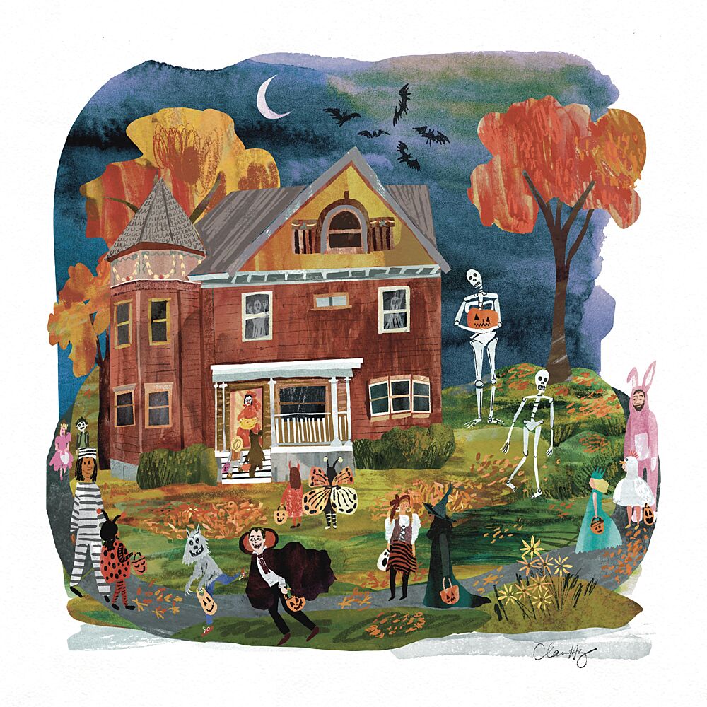 Haunted House Halloween art print by Claire Hanley for $57.95 CAD