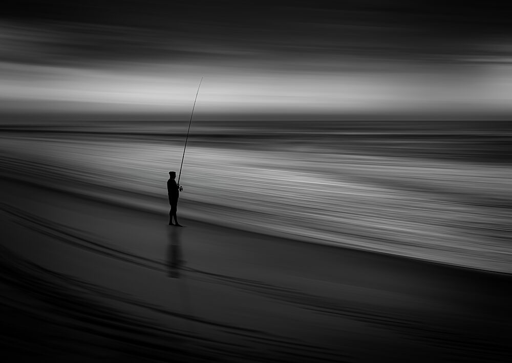 Moody Beach Angler art print by Hein Jonker for $57.95 CAD