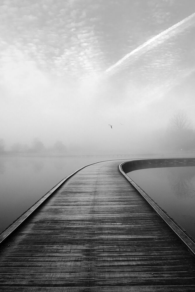 Misty Morning Boardwalk art print by by Pej for $57.95 CAD