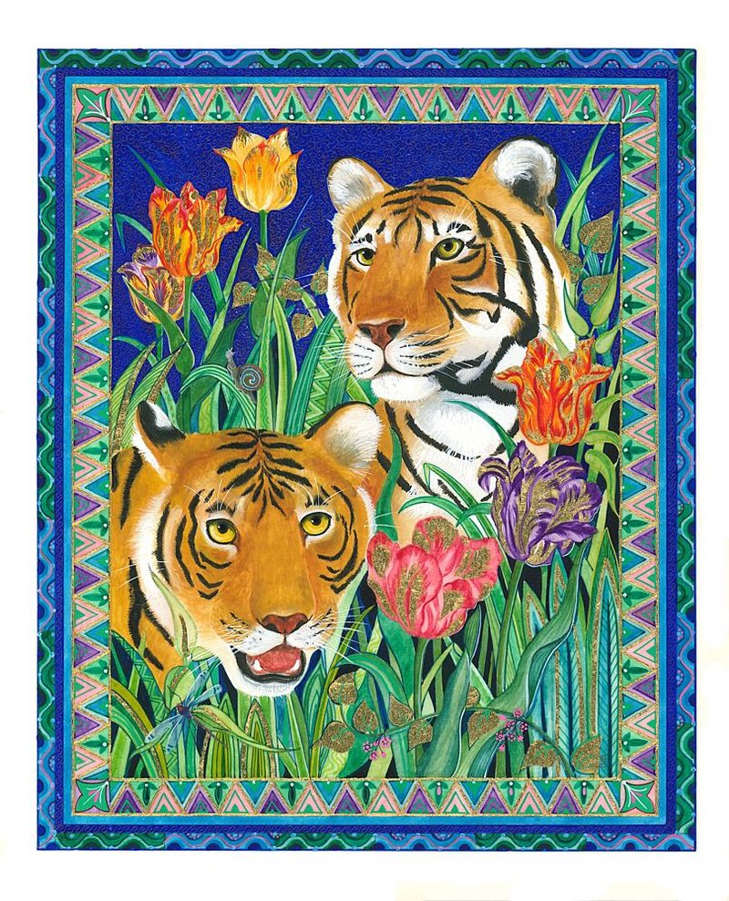 Tiger Stripes and Parrot Tulips art print by Isabelle Brent for $57.95 CAD