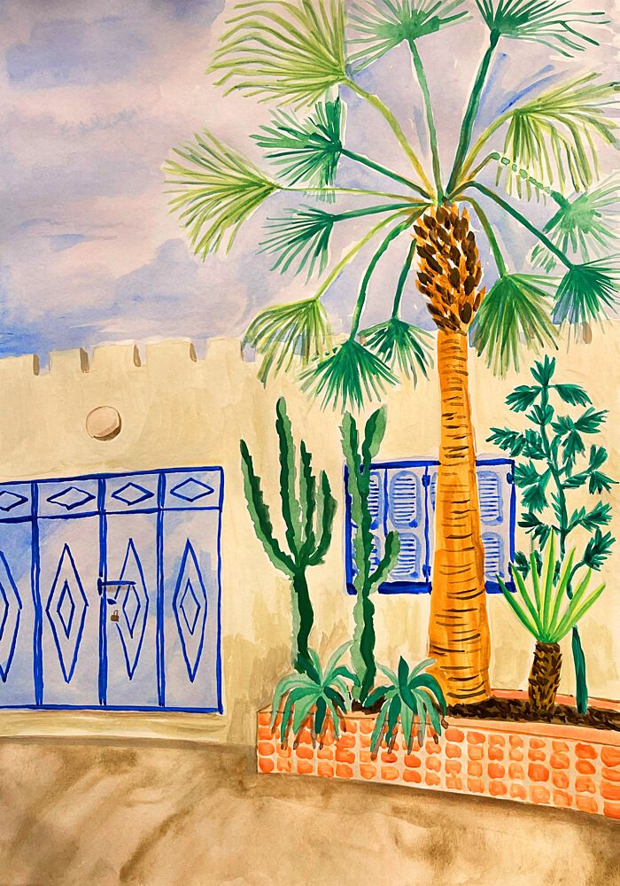 Blue Gate Oasis Garden art print by Karen Menzenbach for $57.95 CAD