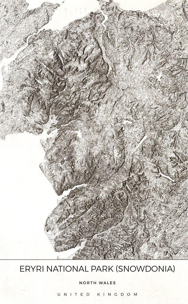 Eryri Snowdonia Relief Map art print by Nicholas for $57.95 CAD