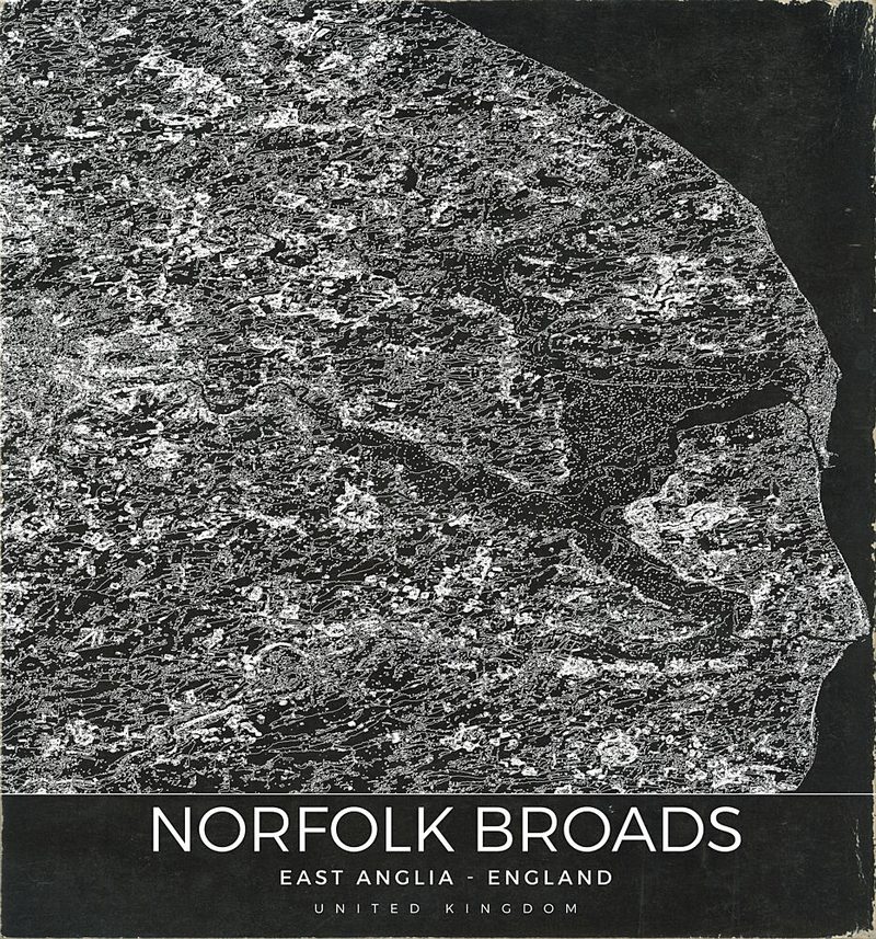 Norfolk Broads Map art print by Nicholas for $57.95 CAD