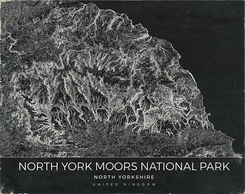 North York Moors Map art print by Nicholas for $57.95 CAD