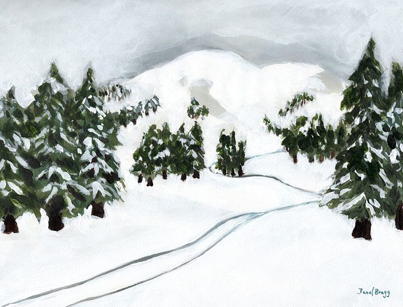 Snowy Mountain Tracks art print by Janel Bragg for $57.95 CAD