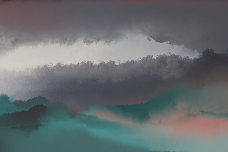 Moody Teal Cloudscape art print by Josie George for $57.95 CAD