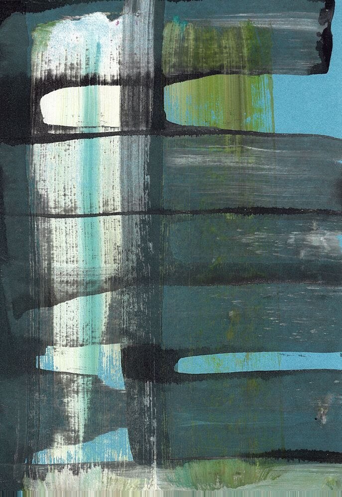 Deep Teal Layers art print by Annick for $57.95 CAD