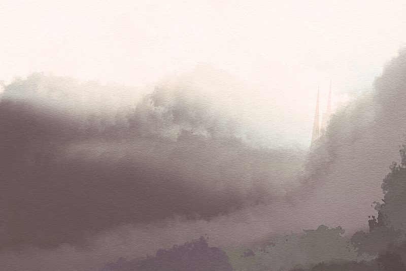 Ethereal Misty Mountains art print by Josie George for $57.95 CAD