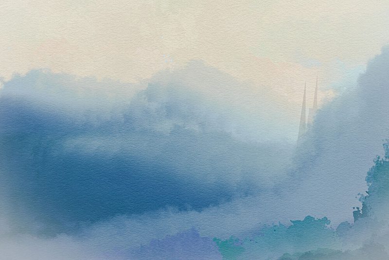 Misty Blue Spires art print by Josie George for $57.95 CAD