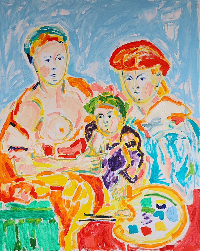 Colorful Family Portrait art print by Tamara Jare for $57.95 CAD