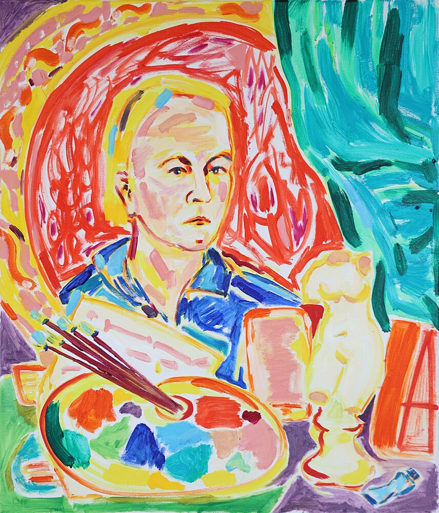 Colorful Studio Self Portrait art print by Tamara Jare for $57.95 CAD