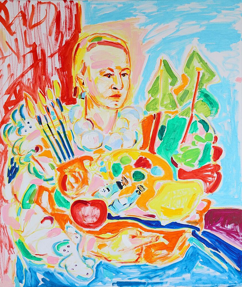 Self Portrait After Caravaggio, Boy with a Basket of Fruit, Tamara Jare, Oil on Canvas, 2025 art print by Tamara Jare for $57.95 CAD