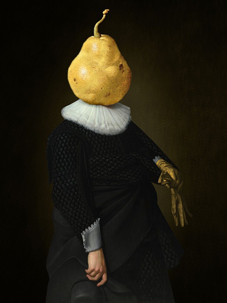 Surreal Pear Gentleman art print by Marja van den Hurk for $57.95 CAD