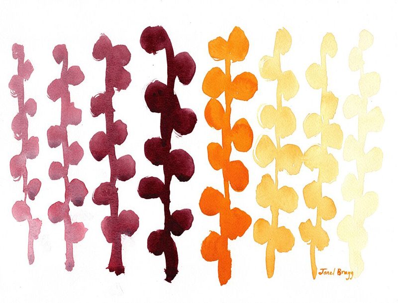 Warm Botanical Stems art print by Janel Bragg for $57.95 CAD