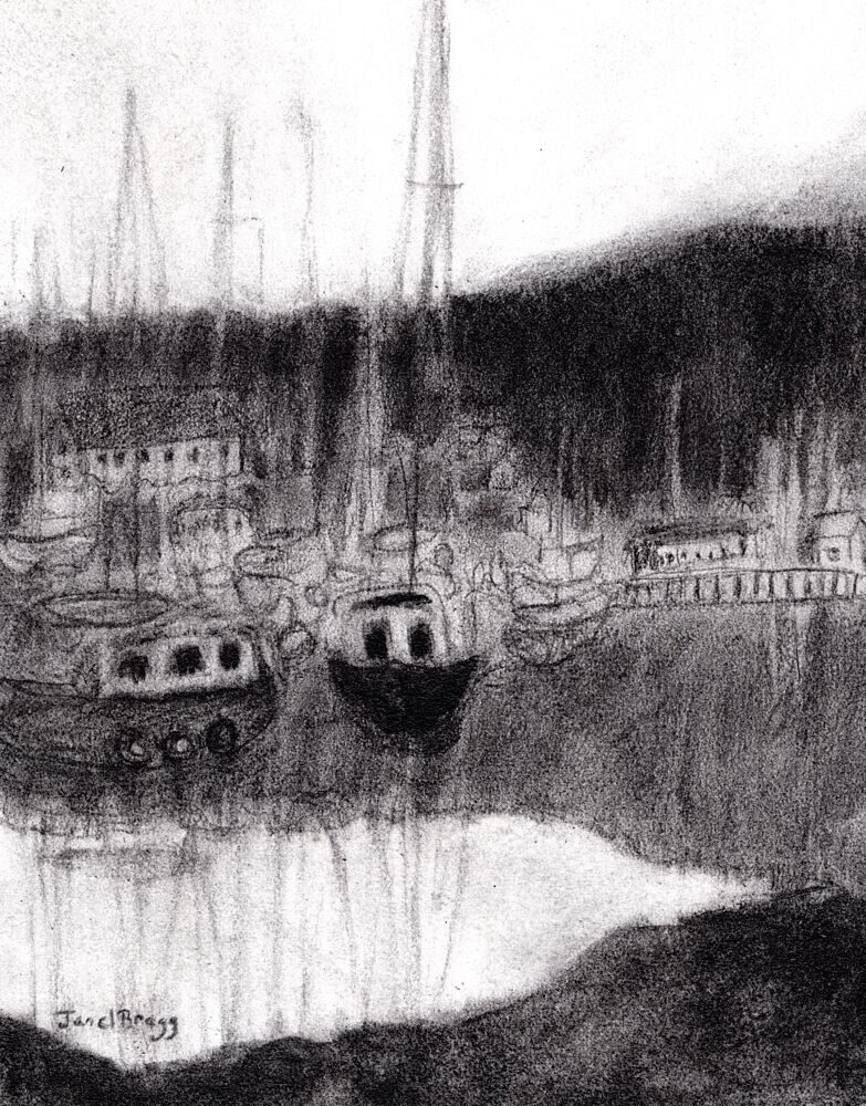 Peaceful Harbor Reflections art print by Janel Bragg for $57.95 CAD