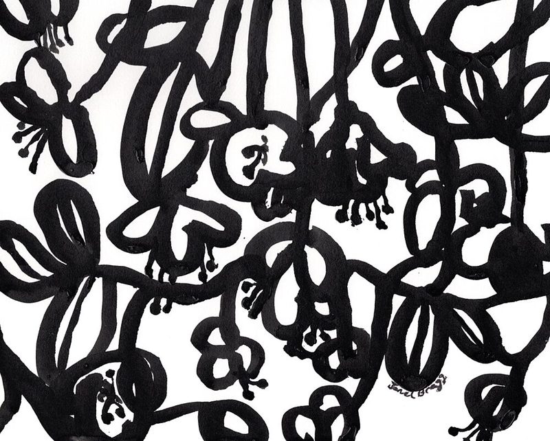 Abstract Black Blooms art print by Janel Bragg for $57.95 CAD
