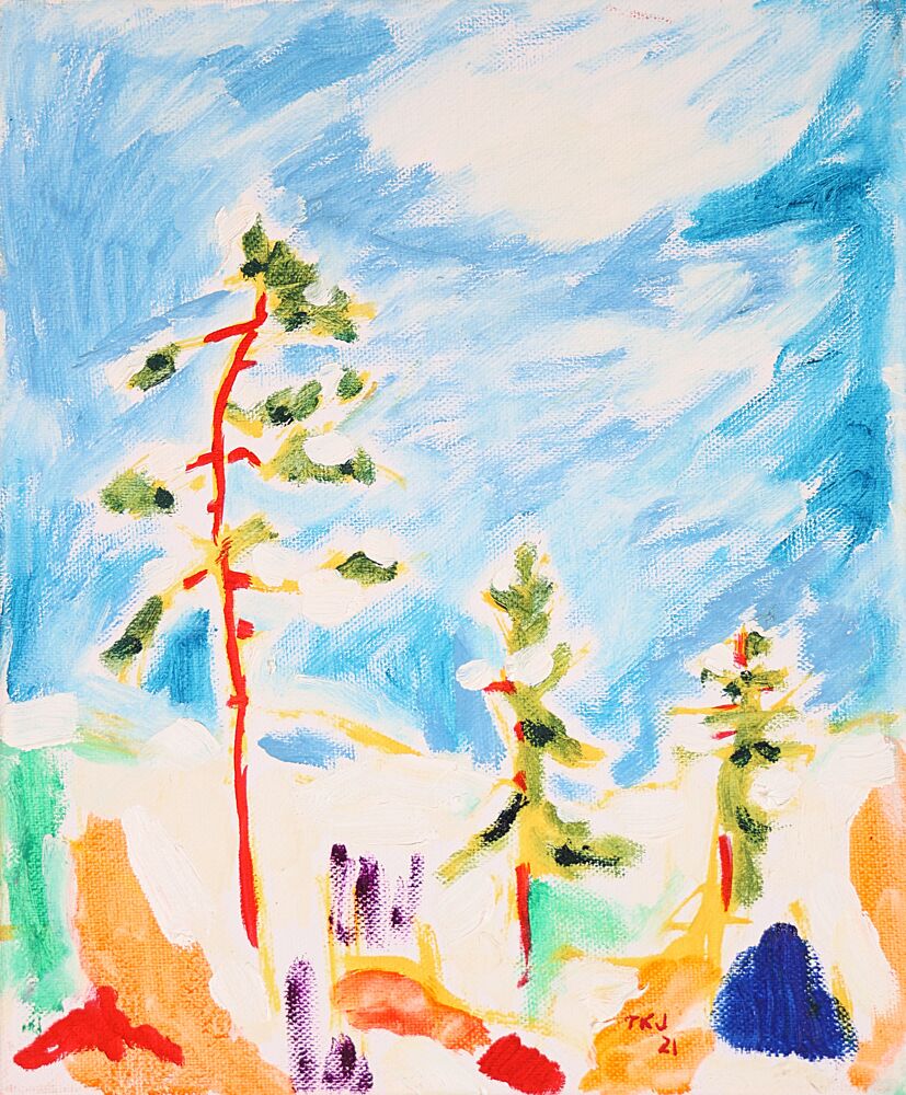 Colorful Winter Trees art print by Tamara Jare for $57.95 CAD