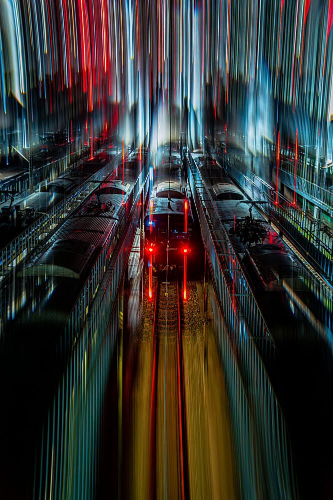 Night Train Station Lights art print by Yohei Kawashima for $57.95 CAD