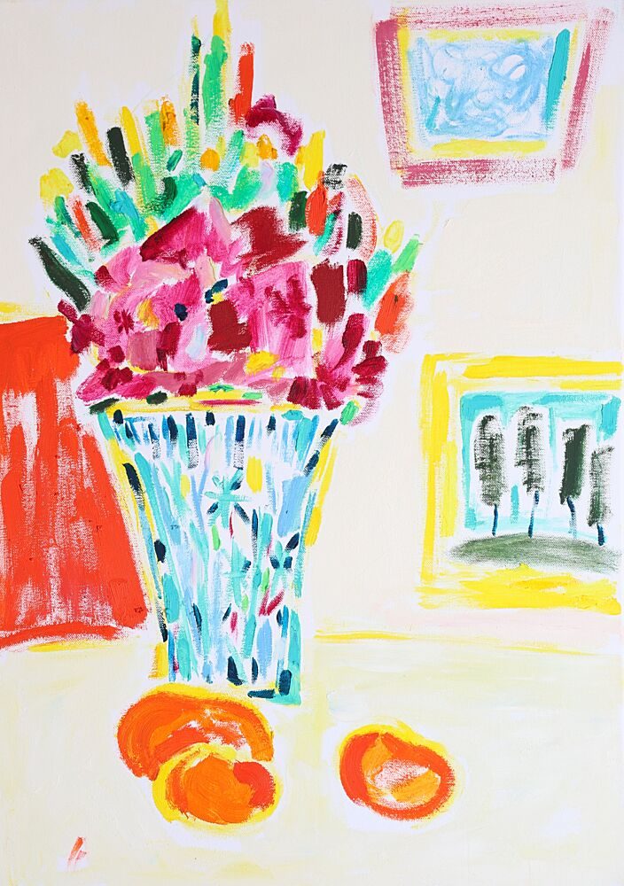 Vibrant Flowers and Fruit art print by Tamara Jare for $57.95 CAD