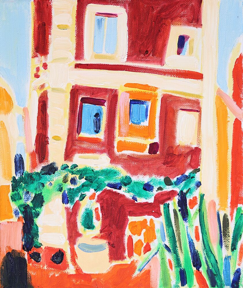 Colorful Mediterranean Facade art print by Tamara Jare for $57.95 CAD