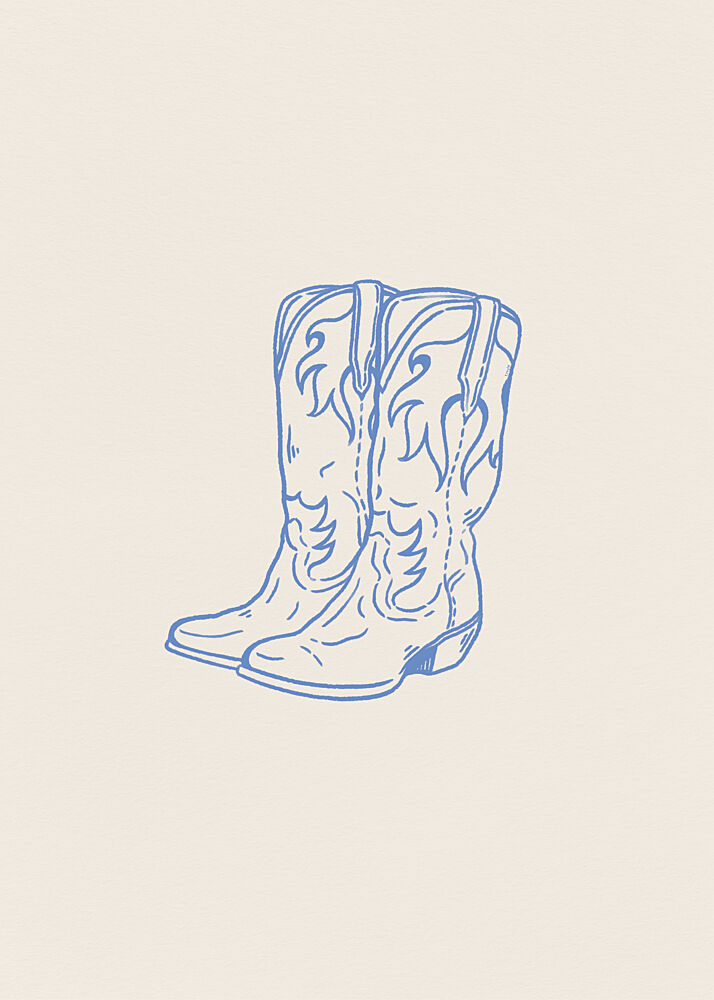 Classic Blue Cowboy Boots art print by Tara Royle for $57.95 CAD