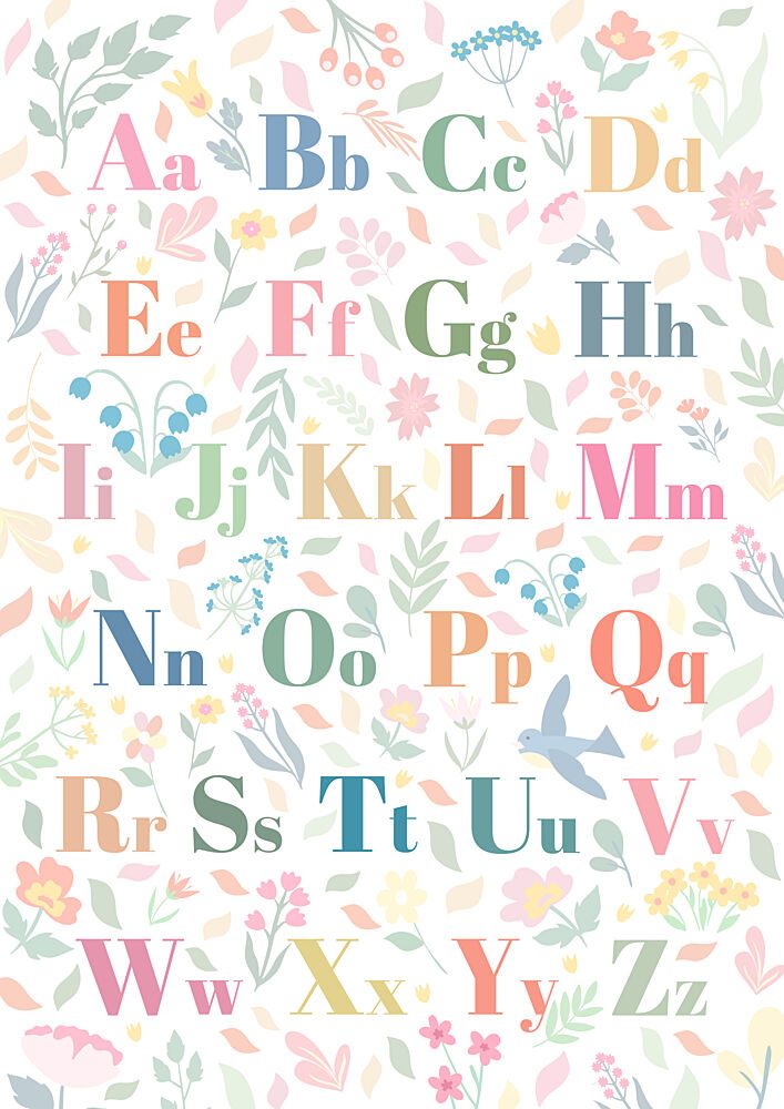 Pastel Floral Alphabet art print by Sarah Manovski for $57.95 CAD