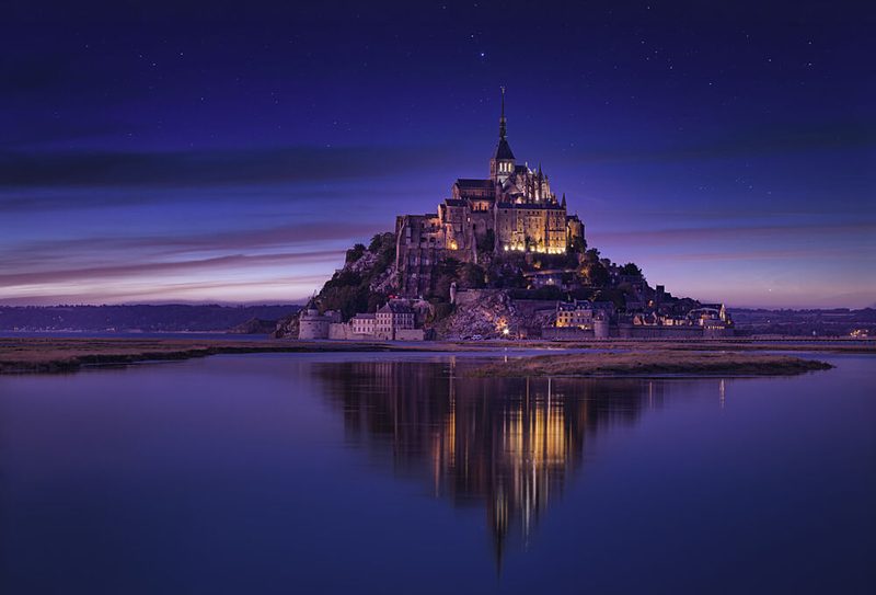 Magical Mont Saint Michel Night art print by Norbert Maier for $57.95 CAD