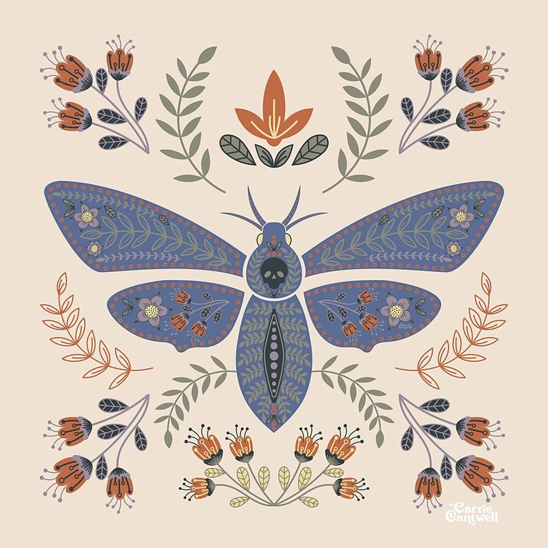 Death Head Moth art print by Carrie Cantwell for $57.95 CAD