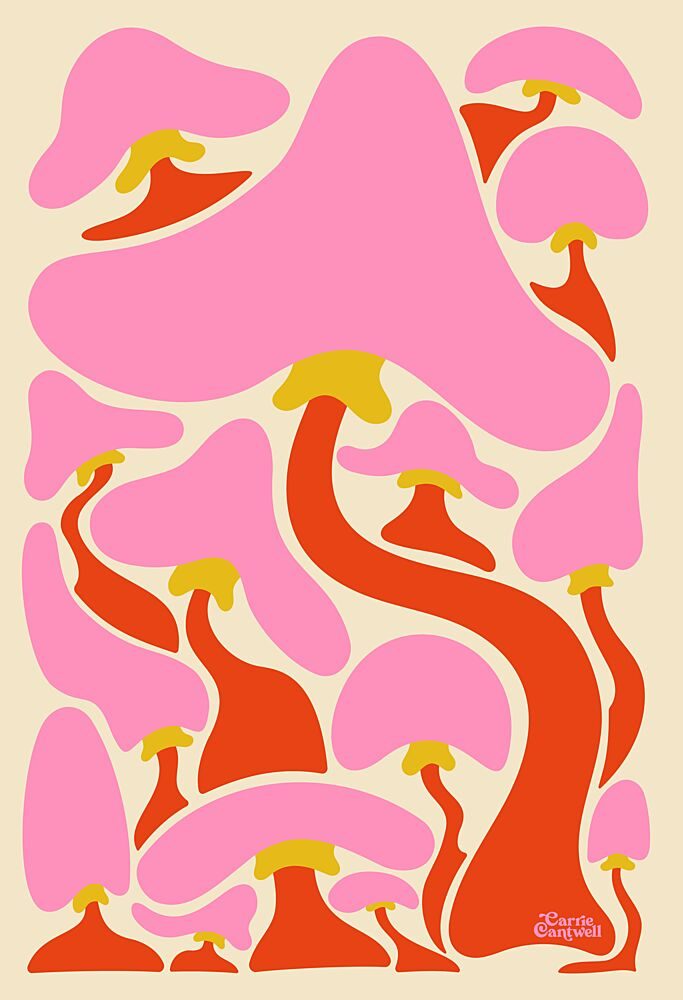 Groovy Mushrooms art print by Carrie Cantwell for $57.95 CAD