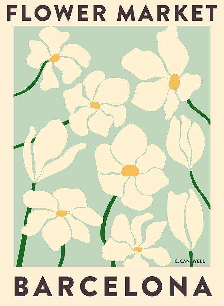 Flower Market Barcelona art print by Carrie Cantwell for $57.95 CAD