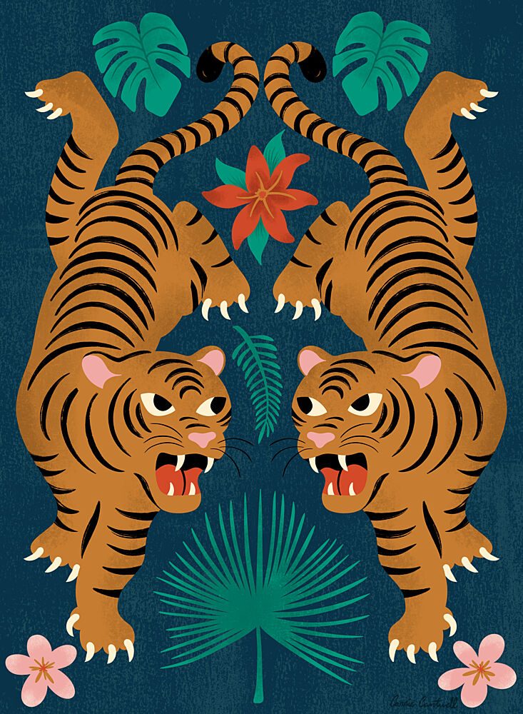 Jungle Tigers 1 art print by Carrie Cantwell for $57.95 CAD