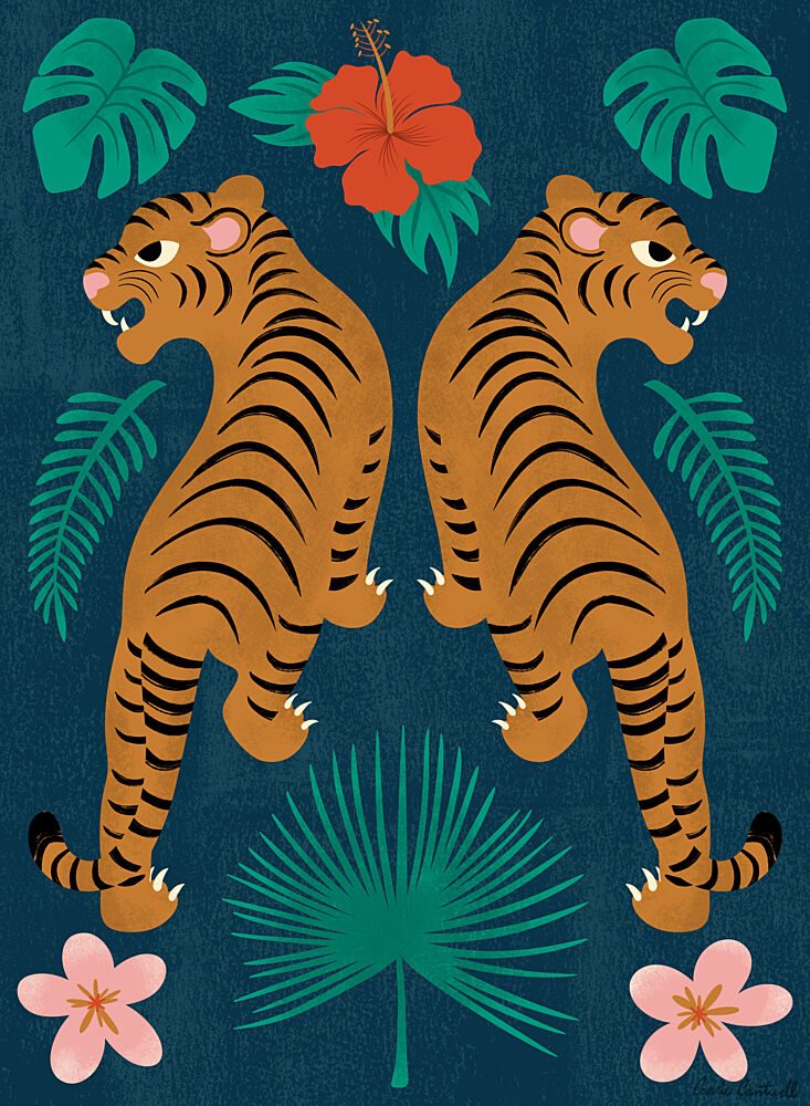 Jungle Tigers 2 art print by Carrie Cantwell for $57.95 CAD