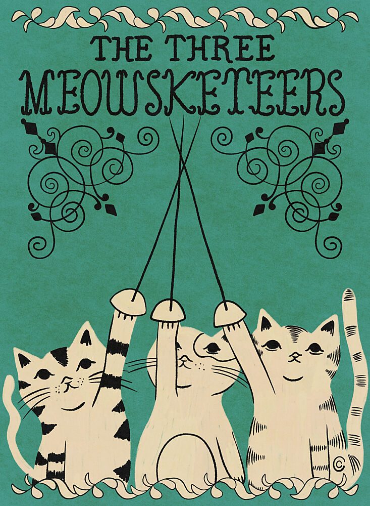 The Three Meowsketeers art print by Carrie Cantwell for $57.95 CAD