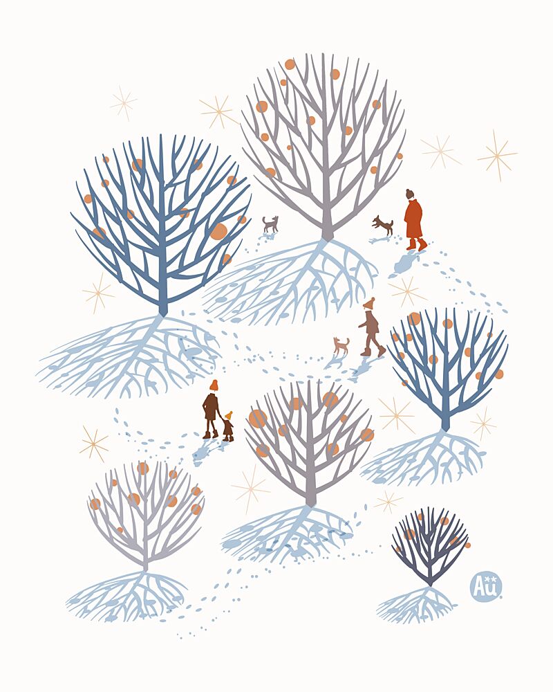 Winter Walk with Friends art print by Aia Ueno for $57.95 CAD